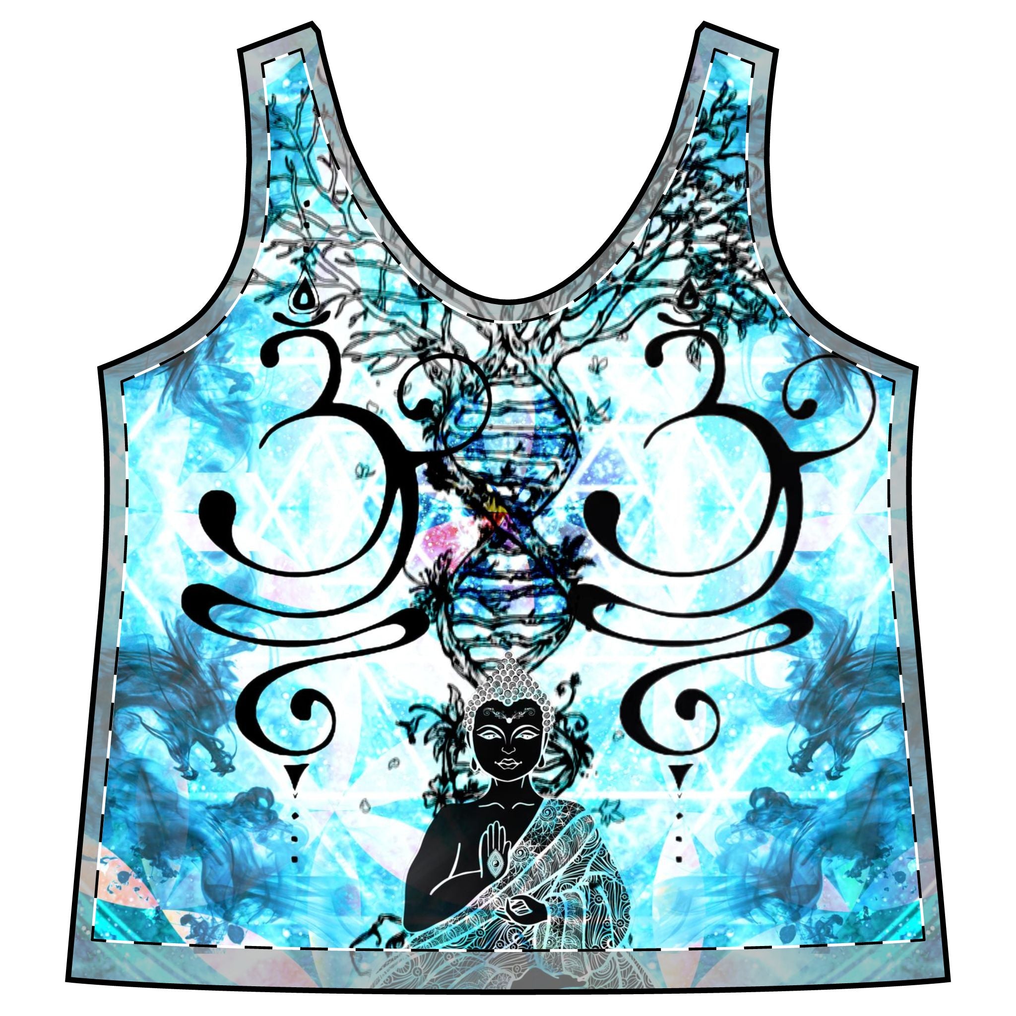 Amen Jin's All the White Horses Buddha Meditations Women's Racerback Tank