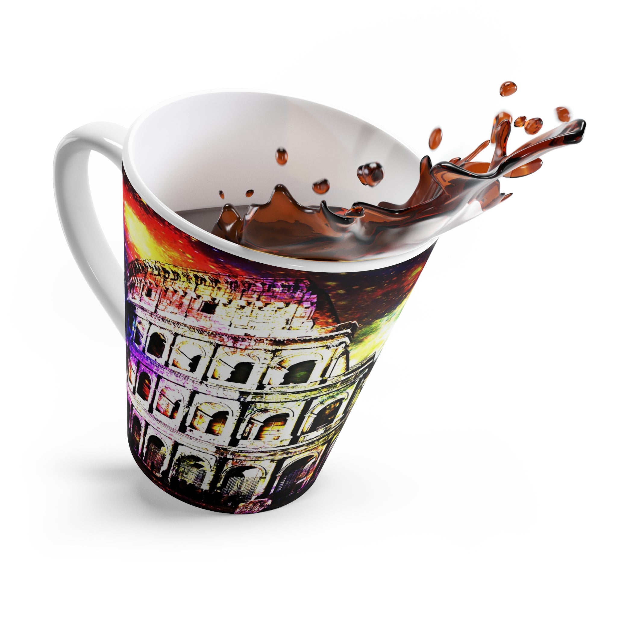 Rainbow Universe Dreams of Roman Patterns Past Latte Mug