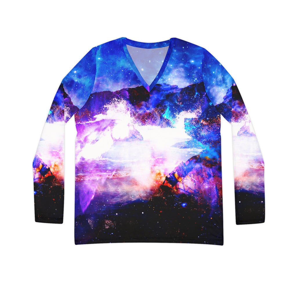 Ad Amorem Amisi Somewhere on the Indian Ocean Dreams Long Sleeve V-neck Shirt