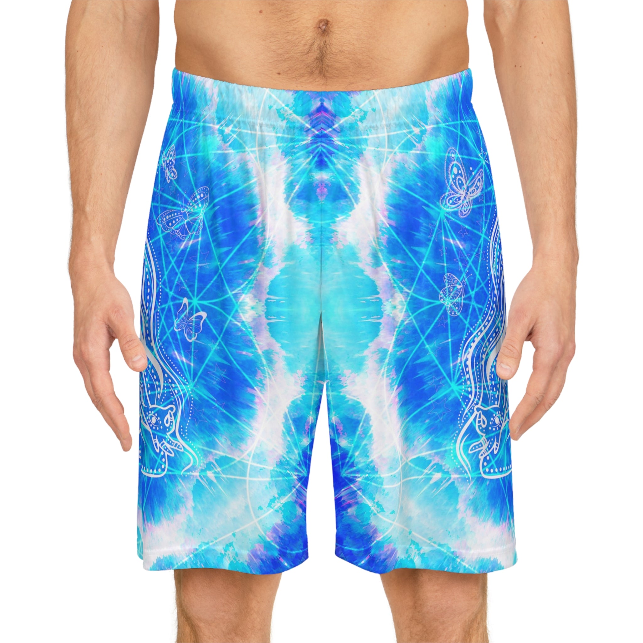 Amen Jin's Blue Sun Cosmic Meditations Basketball Shorts