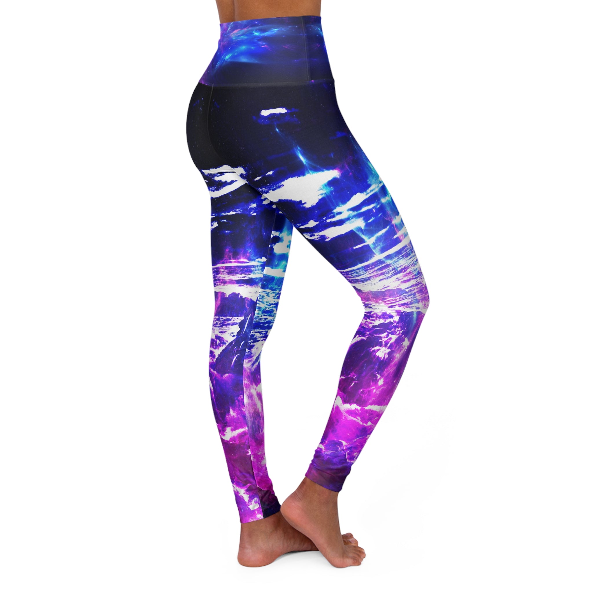 Amethyst Cosmic Falls Dreams High Waisted Yoga Leggings