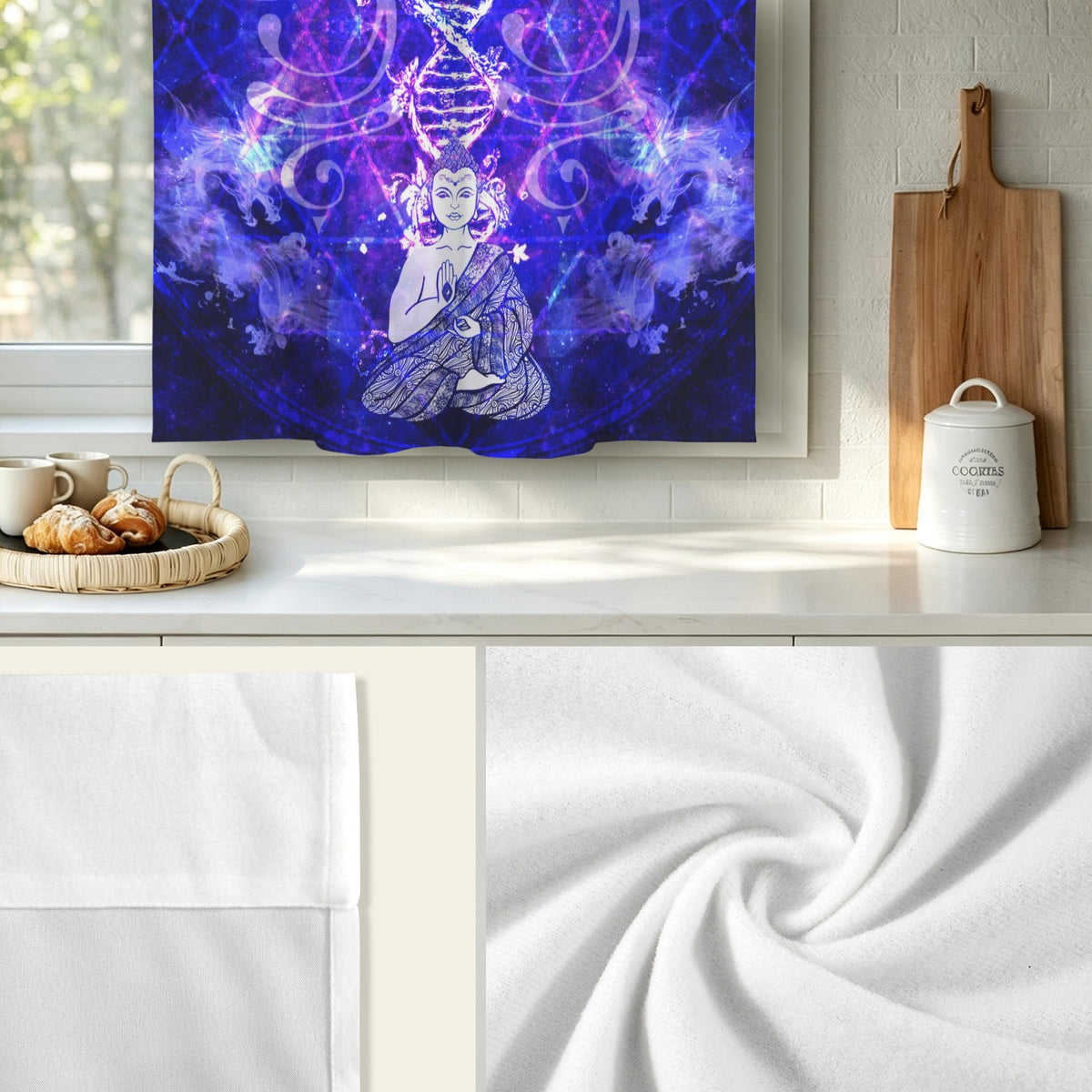 Katerina's Dragon's Eye Desires Buddha Meditations Window Curtain 52" x 63" ( 1 Piece ) | Ships from USA