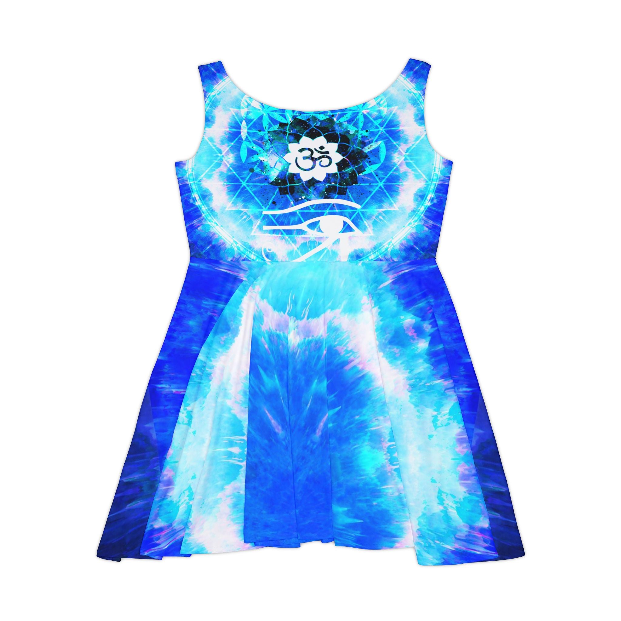 Amen Jin's Blue Sun Fairy Om Meditations Women's Skater Dress