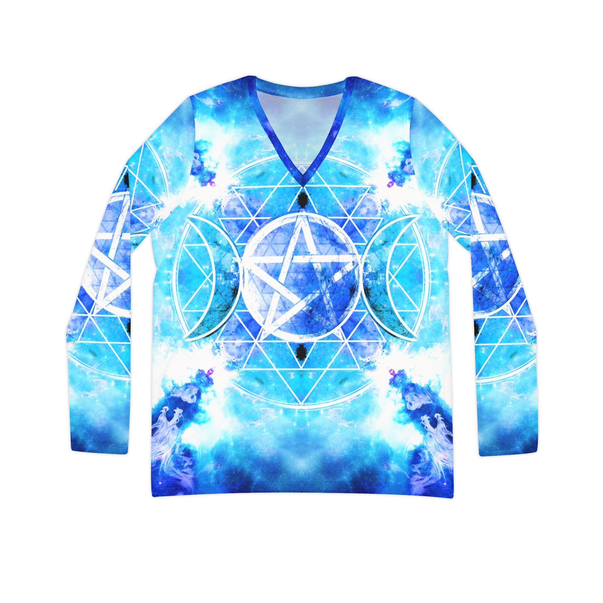 Amen Jin's Mandala of Dragon Fire Triple Goddess Meditations Long Sleeve V-neck