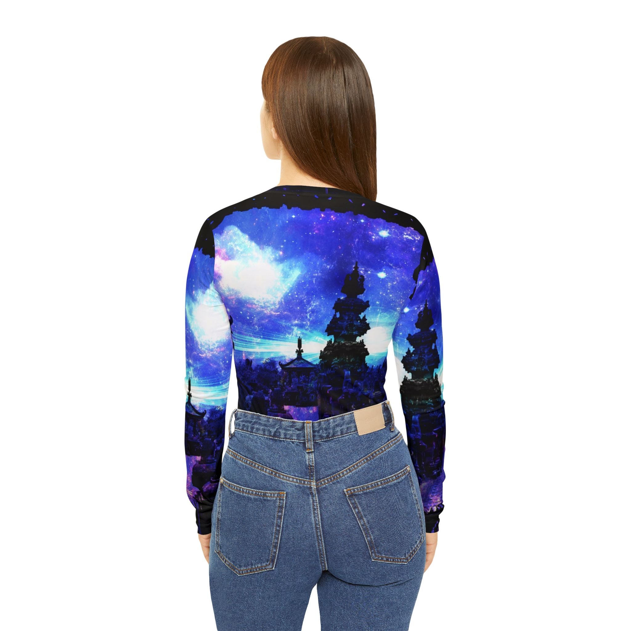 Iridescent Balinese Dreams Women's Long Sleeve V-neck Shirt