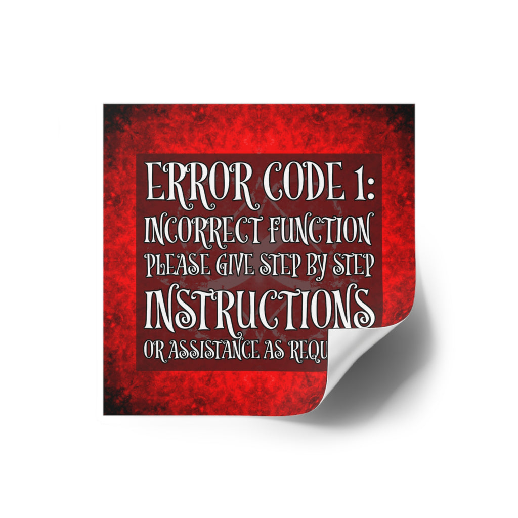 Katerina's Battle Symphony Red Instead Desires 2022 "Error Code 1" Square Stickers, Indoor\Outdoor