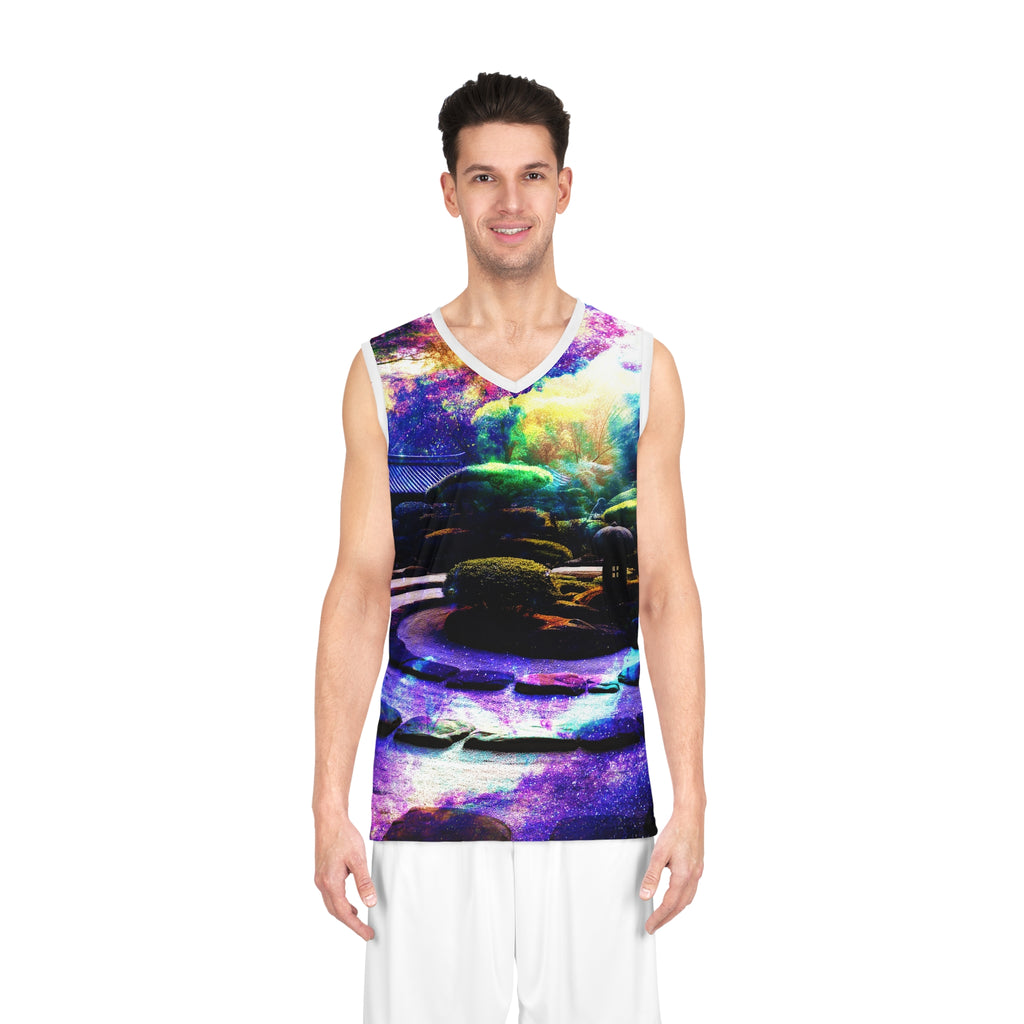 Spirited Marie Wide Awake Tranquil Garden Dreams Basketball Jersey