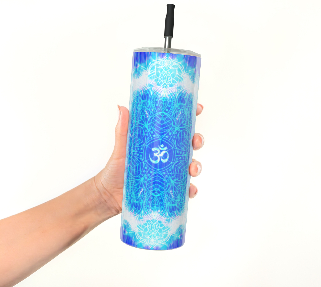 Amen Jin's Blue Sun Om Meditations Stainless Steel Tumbler