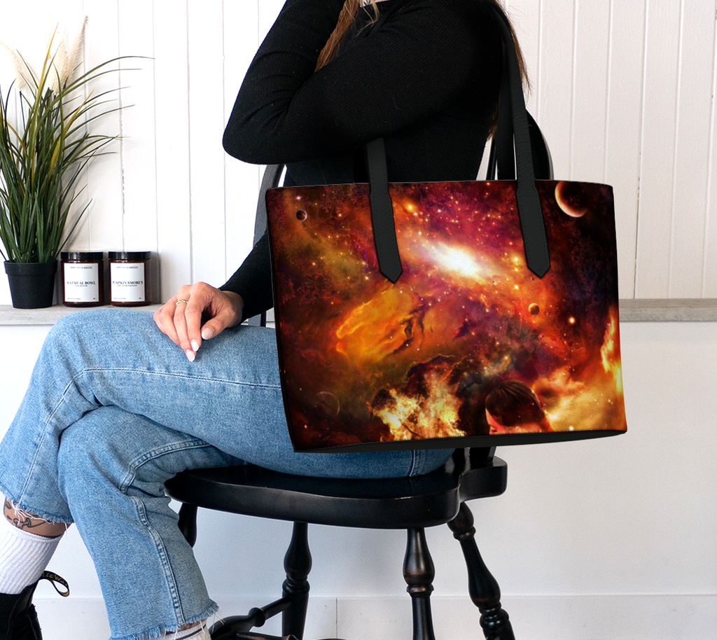 Samhain Magical Night Dreams Vegan Leather Tote Bag