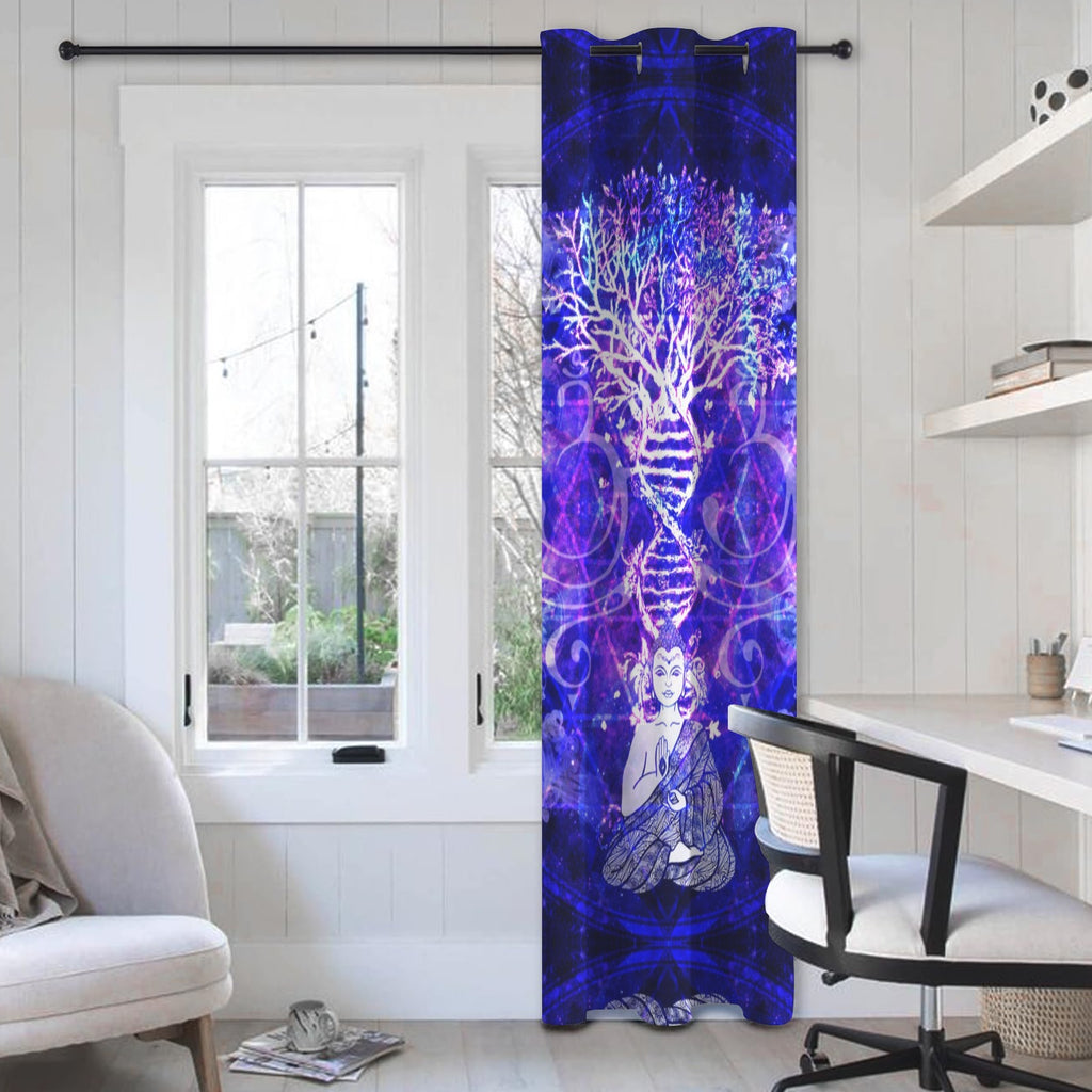 Katerina's Dragon's Eye Desires Buddha Meditations Grommet Curtain 42" x 84" ( 1 Piece ) | Ships from USA