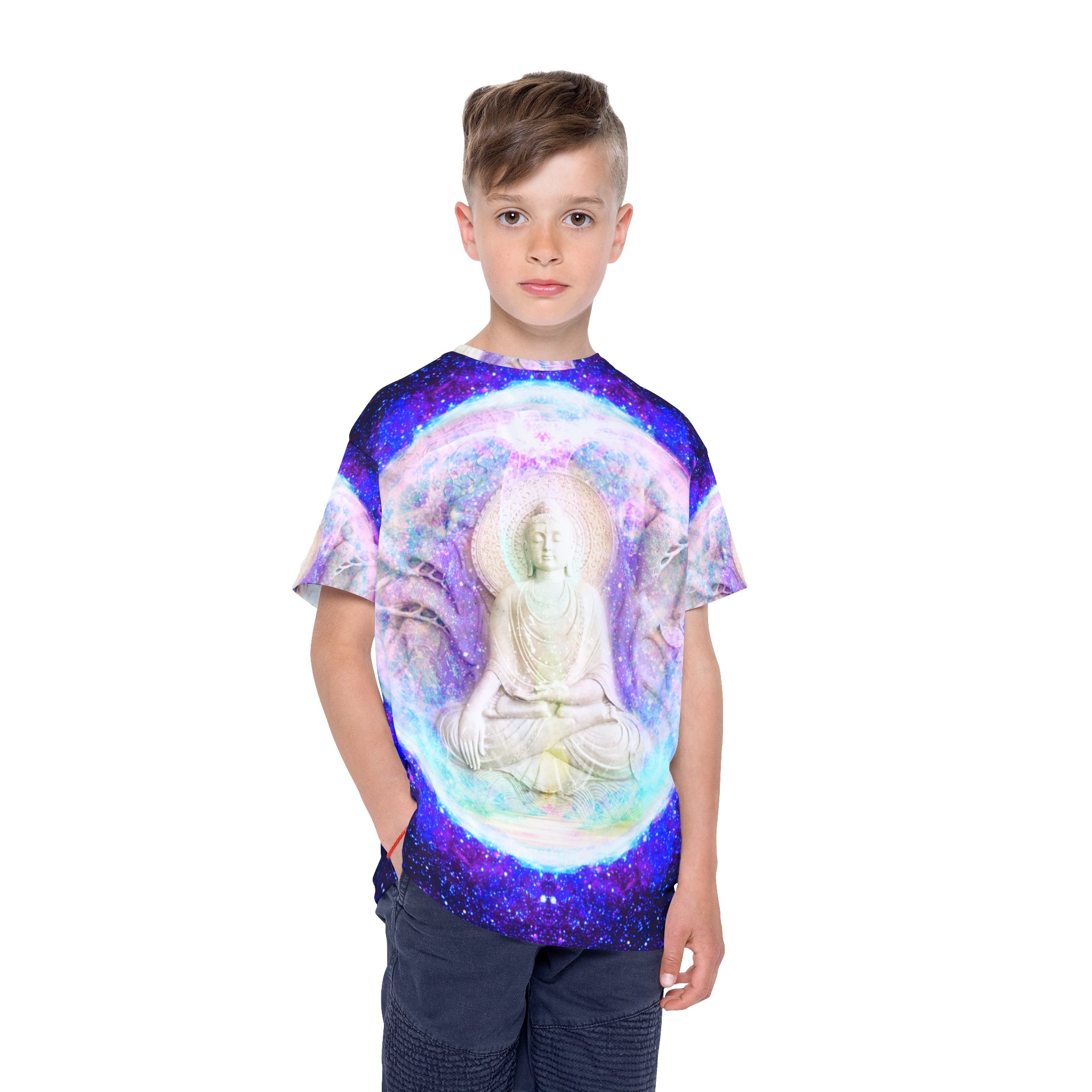 Amen Jin's As the Dark Against My Halo Stillness Meditations Kids Sports Jersey