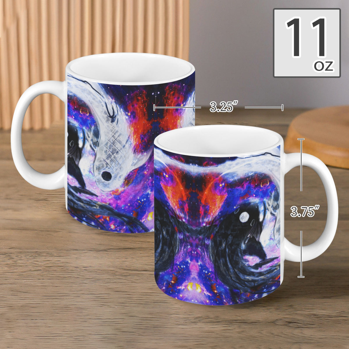 Katerina's Cassandra Koi Desires Custom White Mug(11OZ)(Set of 2) | Ships from USA