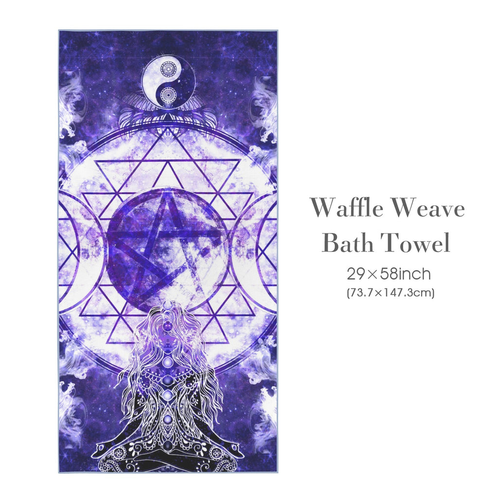 Katerina's Dragon's Eye Magickal Awakening Meditations Waffle Weave Bath Towel 29" x 58" | Ships from USA