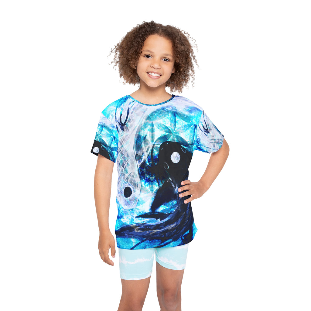 Amen Jin's all the White Horses Desires Koi Meditations Kids Sports Jersey