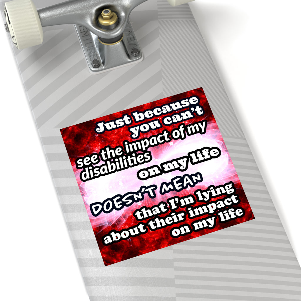 Katerina's Battle Symphony Red Instead "Just Because You Can't See" Square Stickers, Indoor\Outdoor