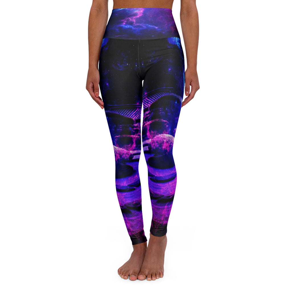 Amethyst Tranquil Garden Dreams High Waisted Yoga Leggings
