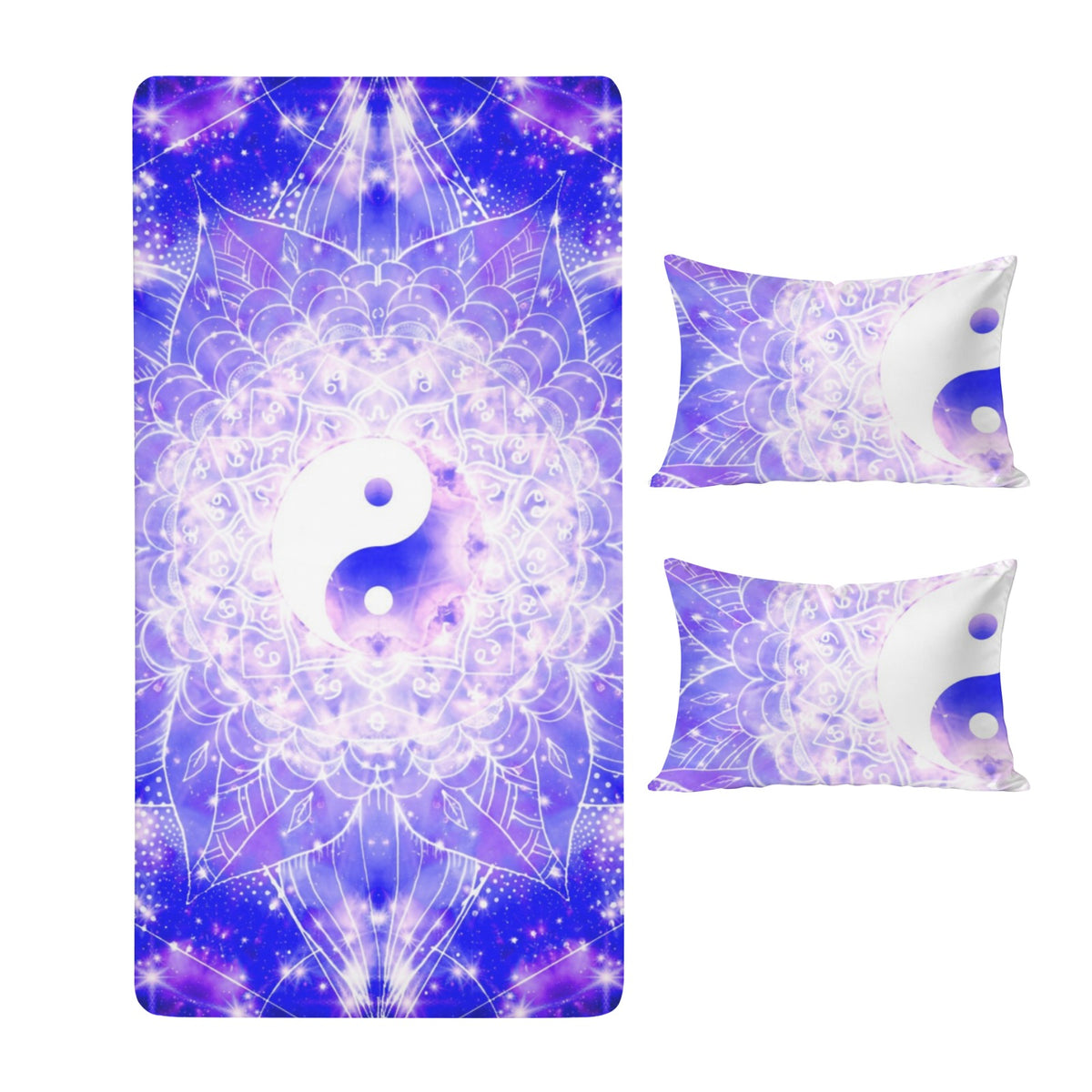 Katerina's Psyche Yin Yang Meditations Twin Bedding Set (Fitted Sheet + Pillowcases) | Ships from USA