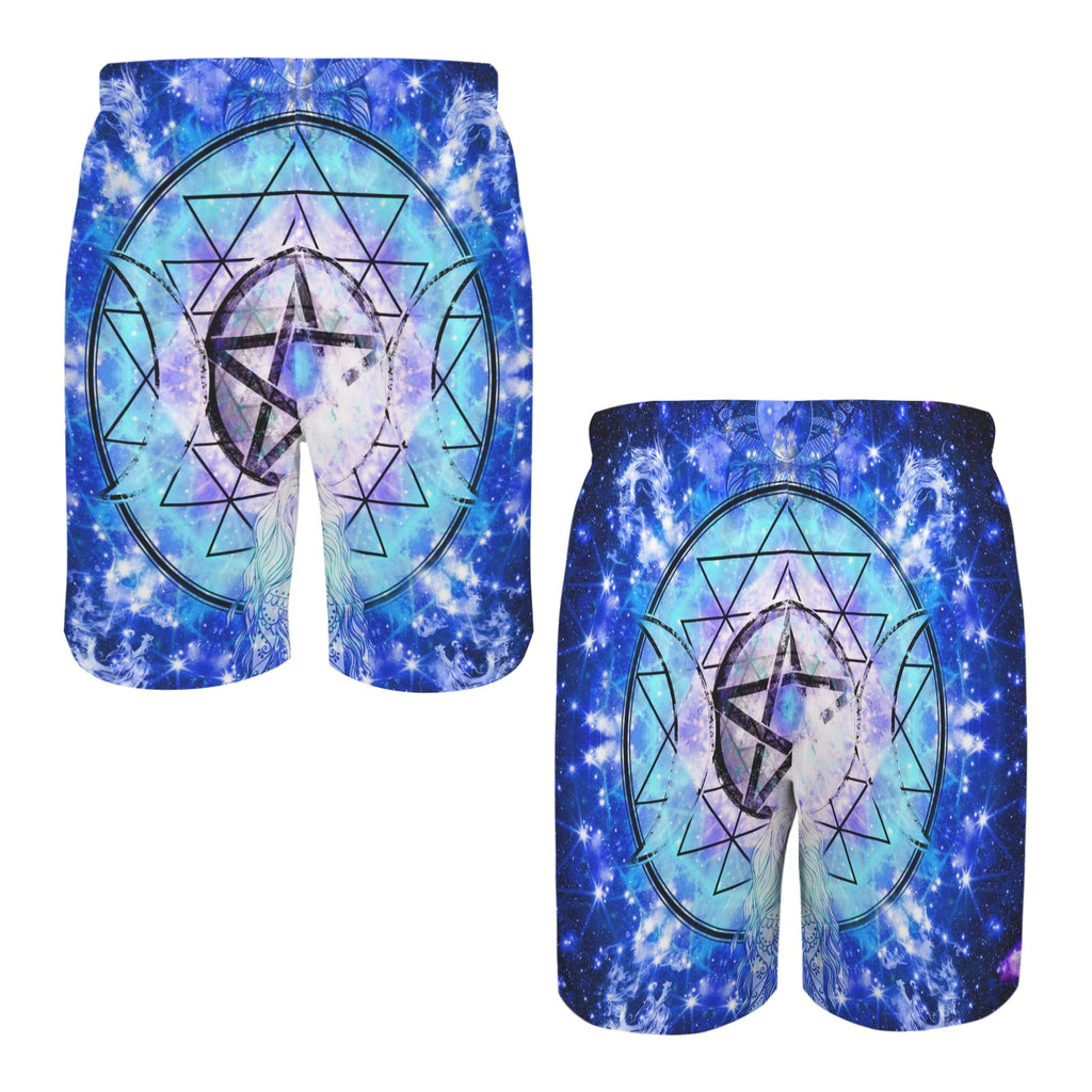 Amen Jin's Katerina's Eros & Psyche Magickal Awakening Meditations Men's All Over Print Beach Shorts (Sets 26) | Ships from USA