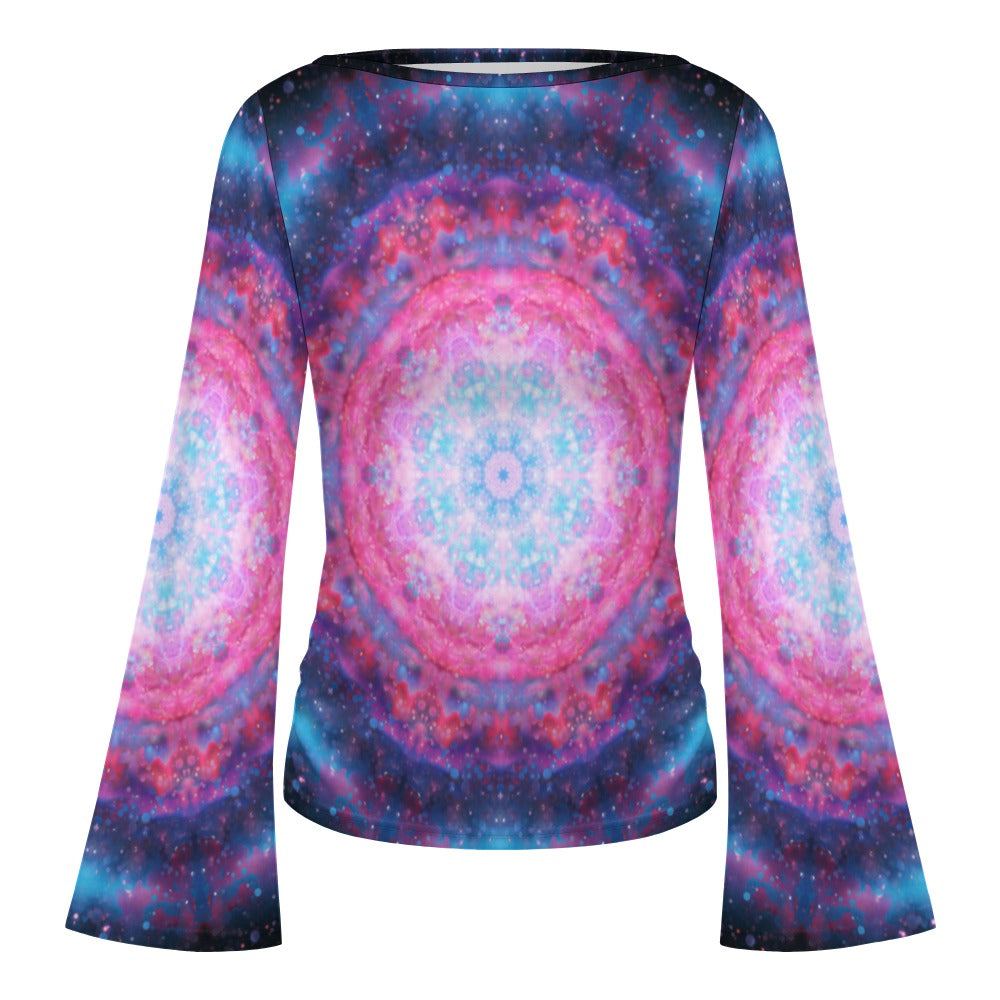 Dark Sky Island Aurora Desires Women's Boat Neck Bell Sleeve T-shirt