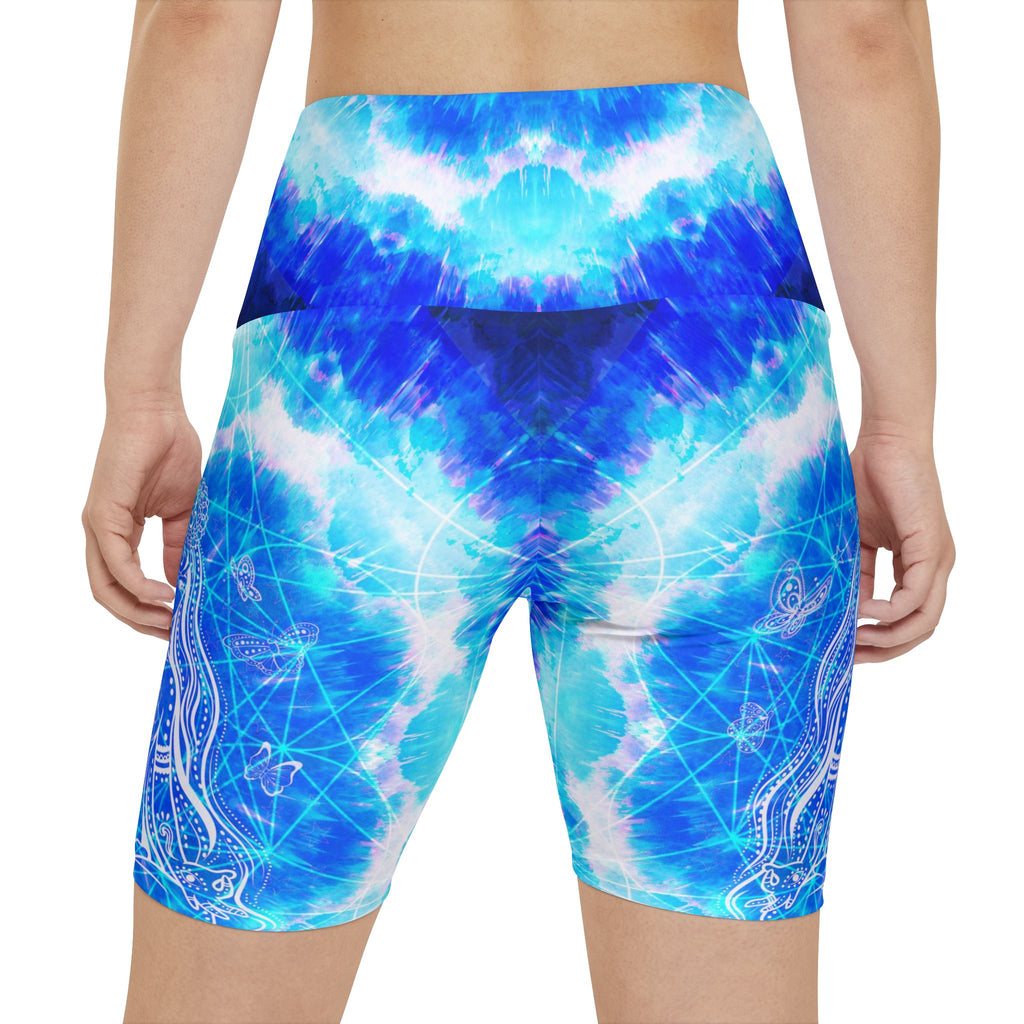 Amen Jin's Blue Sun Cosmic Meditations Women's Workout Shorts