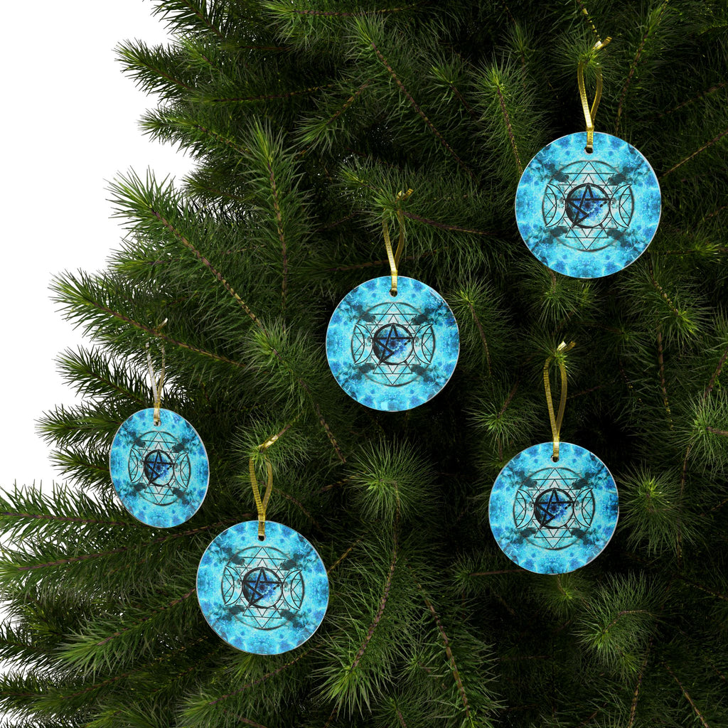 Amen Jin's all the White Horses Triple Goddess Meditations Glass Ornaments