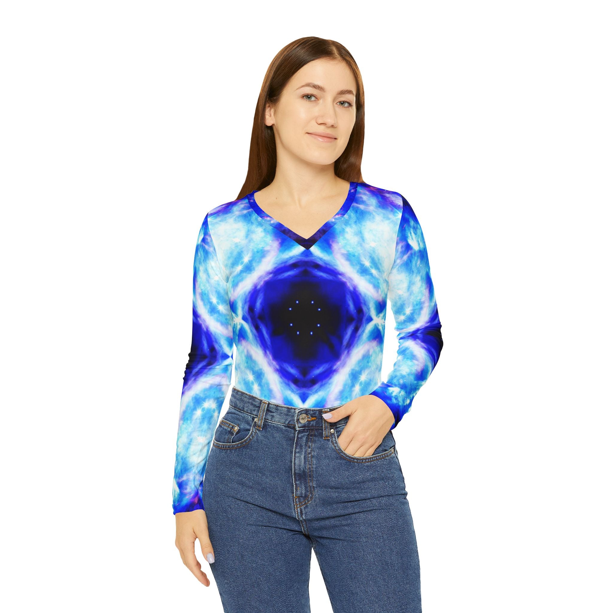 Amen Jin's Duat Desires Long Sleeve V-neck Shirt