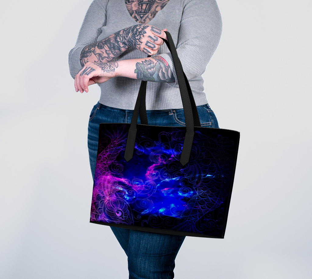 Amethyst Koi Dreams Vegan Leather Tote Bag