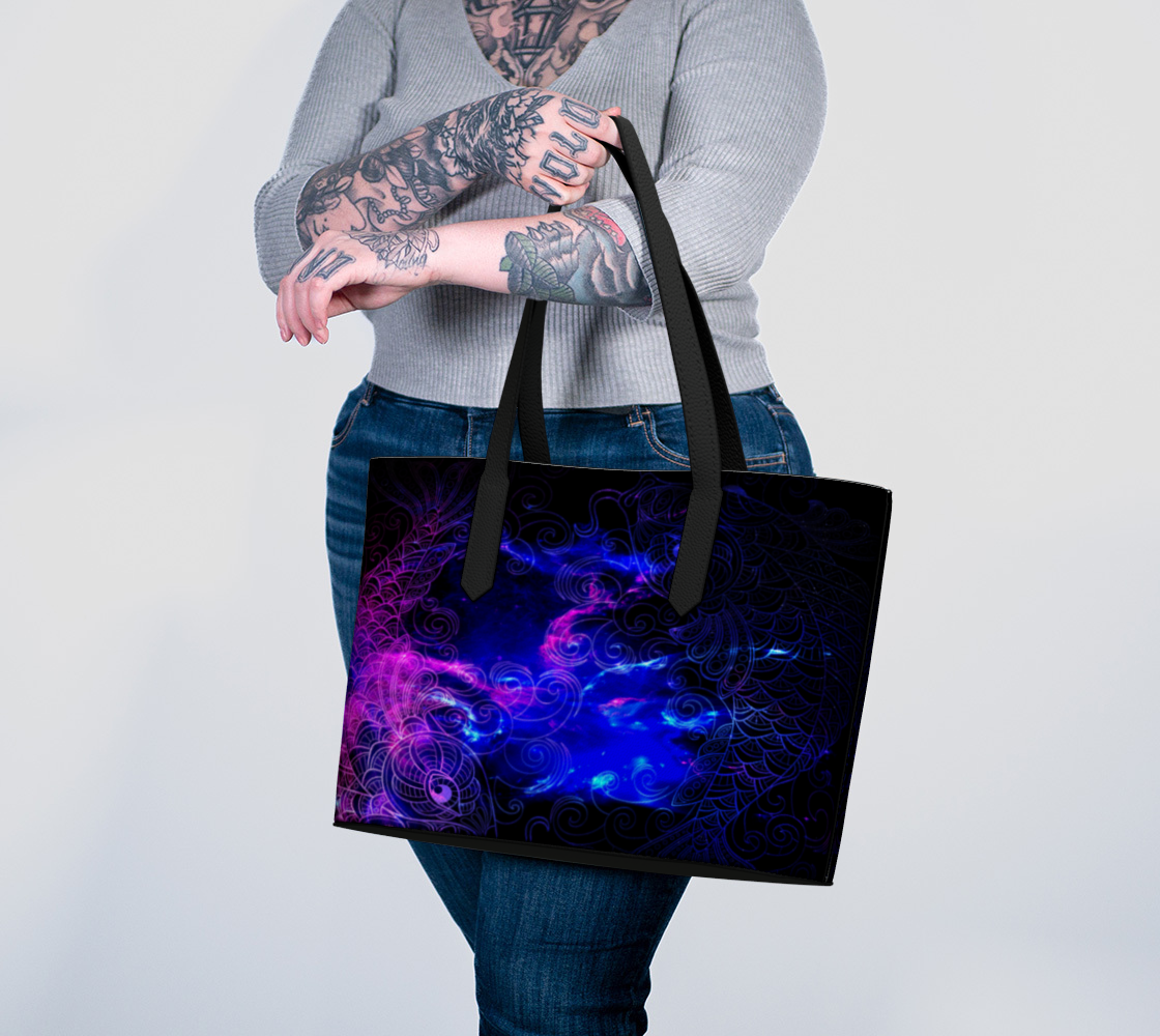 Amethyst Koi Dreams Vegan Leather Tote Bag