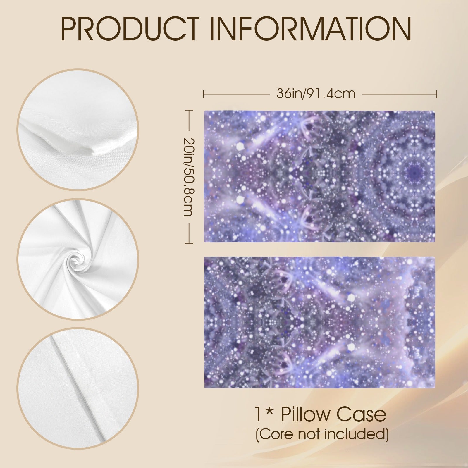Katerina's Lilac Star Desires Pillow Case 36" x 20"  | Ships from USA