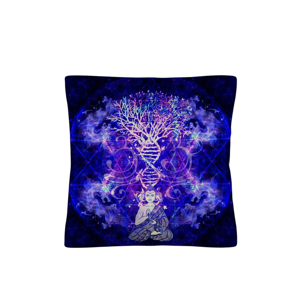 Katerina’s Dragon's Eye Desires Buddha Meditations Linen Throw Pillow 18" x 18" ( 1 Piece ) | Ships from USA