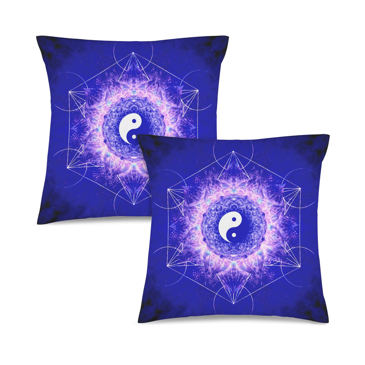 Katerina's Uncertainty in Time & Space Yin Yang Meditations Custom Pillow Cases 18" x 18" (2-Pack) | Ships from USA