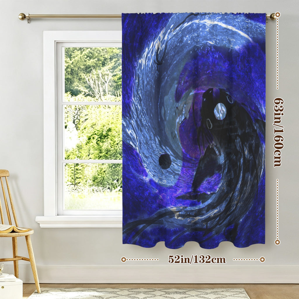 Katerina's Dragon's Eye Koi Desires Window Curtain 52" x 63" ( 1 Piece ) | Ships from USA