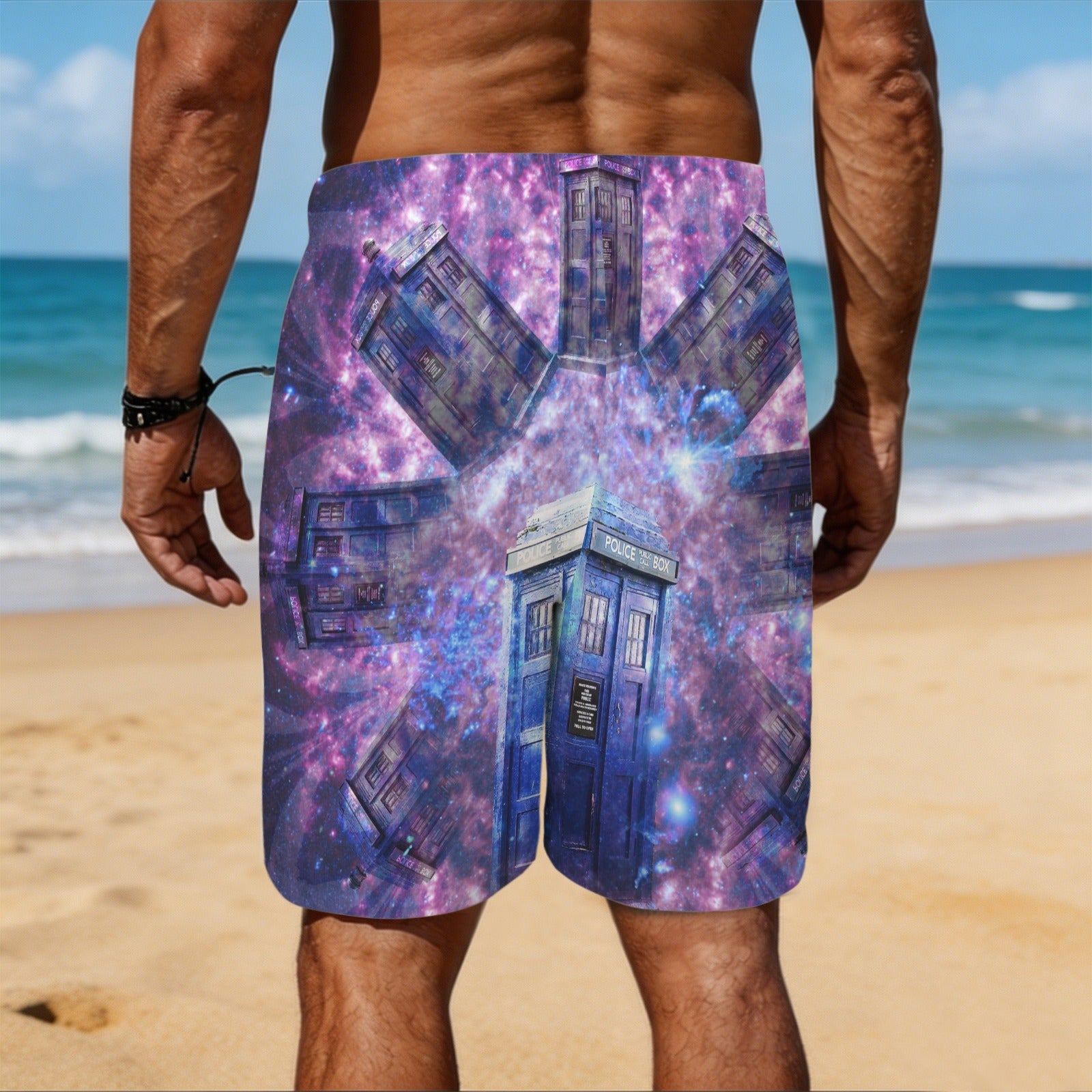 Katerina's Through Time & Space Doctor Desires Men's All Over Print Beach Shorts (Sets 26) | Ships from USA