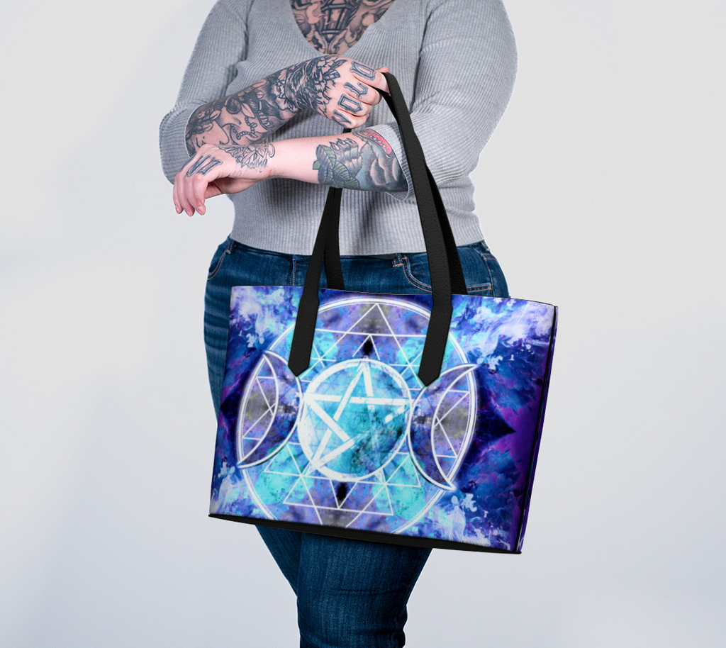 Amen Jin's Dragon's Gate Desires Triple Goddess Meditations Vegan Leather Tote Bag