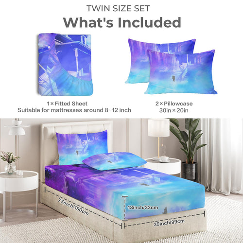 Amen Jin's Katerina's Eros & Psyche Desires Hocus Pocus Dreams Twin Bedding Set (Fitted Sheet + Pillowcases) | Ships from USA