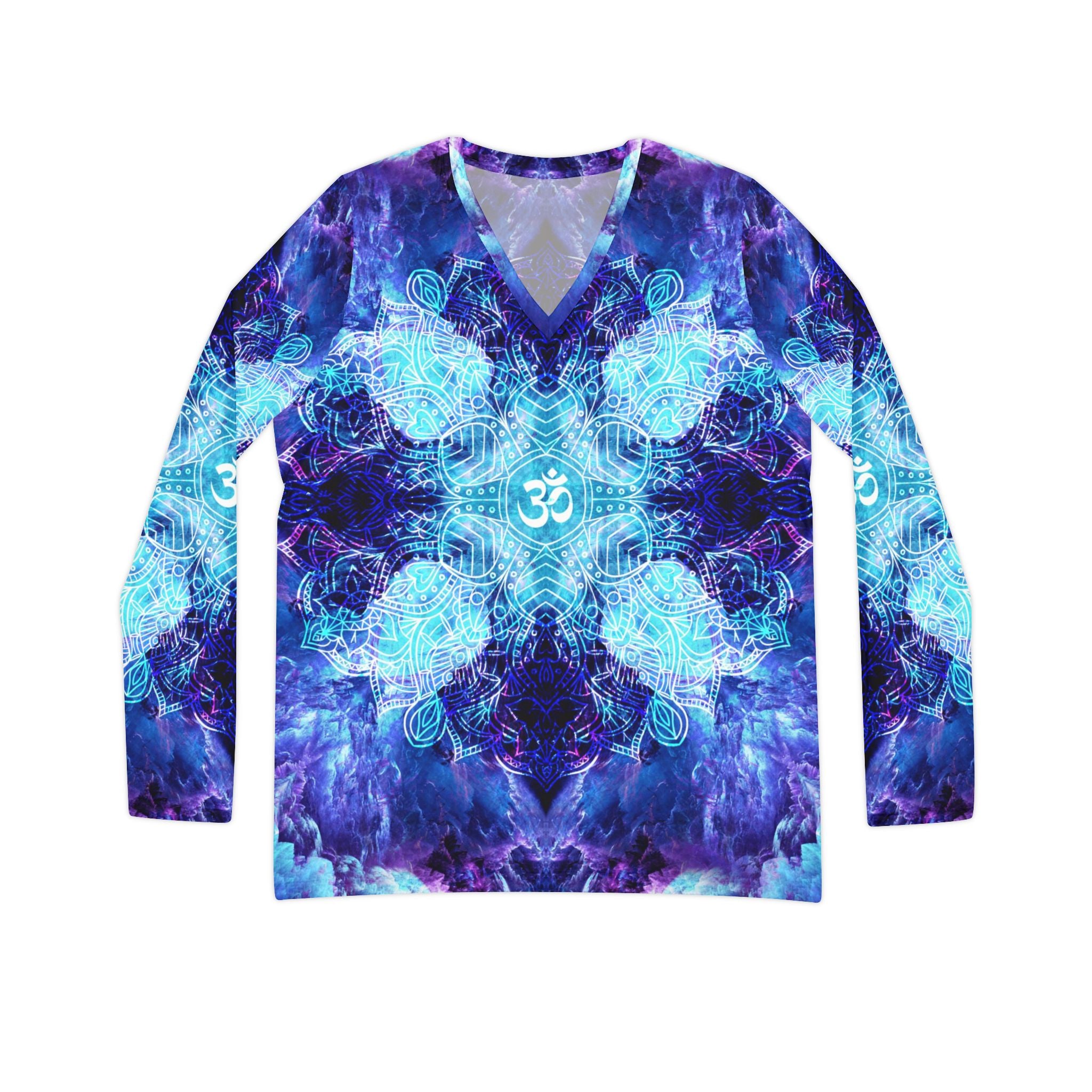 Amen Jin's Dragon's Gate Om Meditations Long Sleeve V-neck Shirt