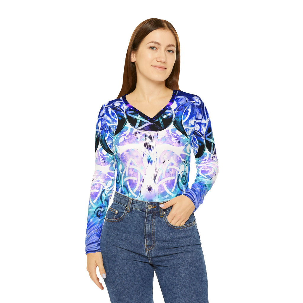 Amen Jin's Eros & Psyche Celtic Meditations Women's Long Sleeve V-neck Shirt