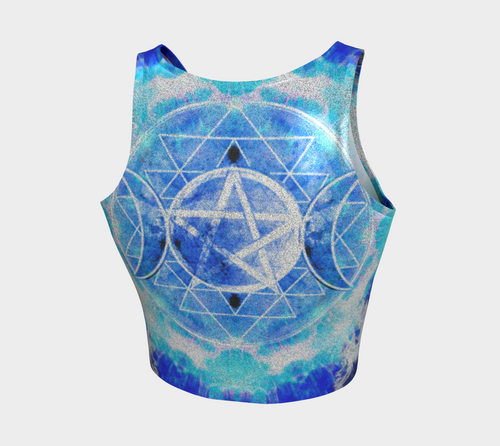 Amen Jin's Blue Sun Triple Goddess Meditations Athletic Crop Top