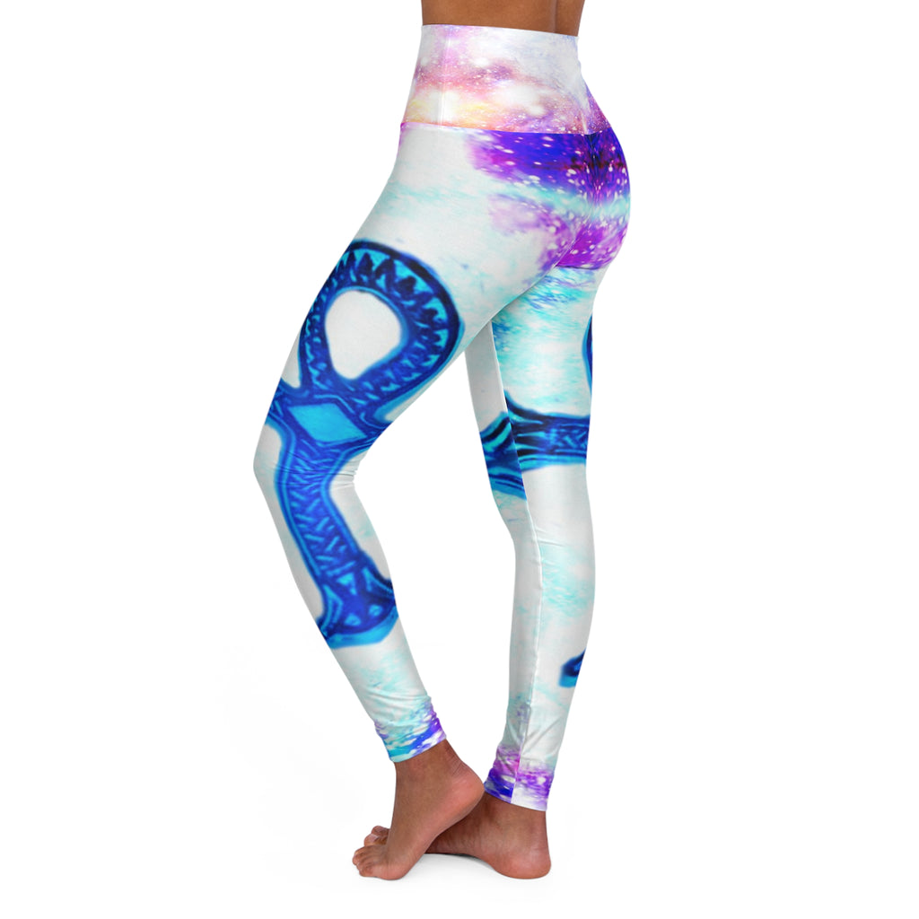 Rainbow Universe Ankh Dreams High Waisted Yoga Leggings