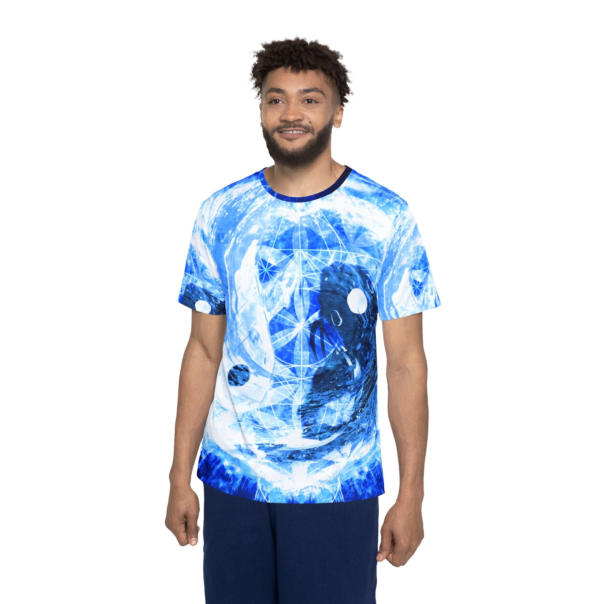 Amen Jin's Blue Sun Koi Meditations Men's Sports Jersey