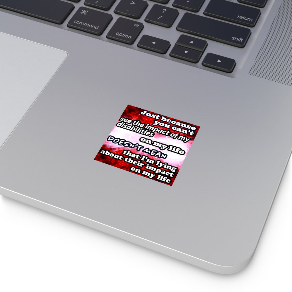 Katerina's Battle Symphony Red Instead "Just Because You Can't See" Square Stickers, Indoor\Outdoor