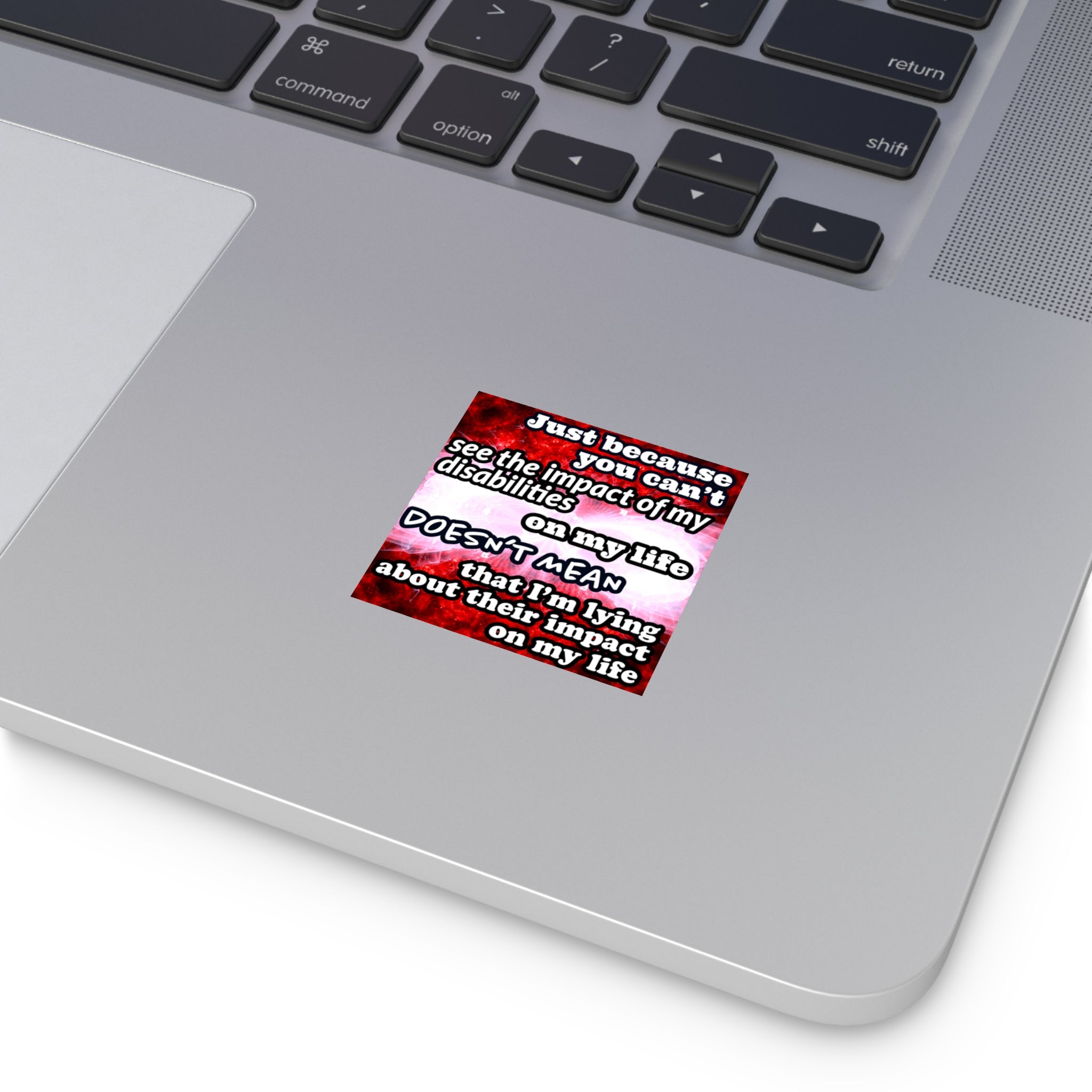 Katerina's Battle Symphony Red Instead "Just Because You Can't See" Square Stickers, Indoor\Outdoor