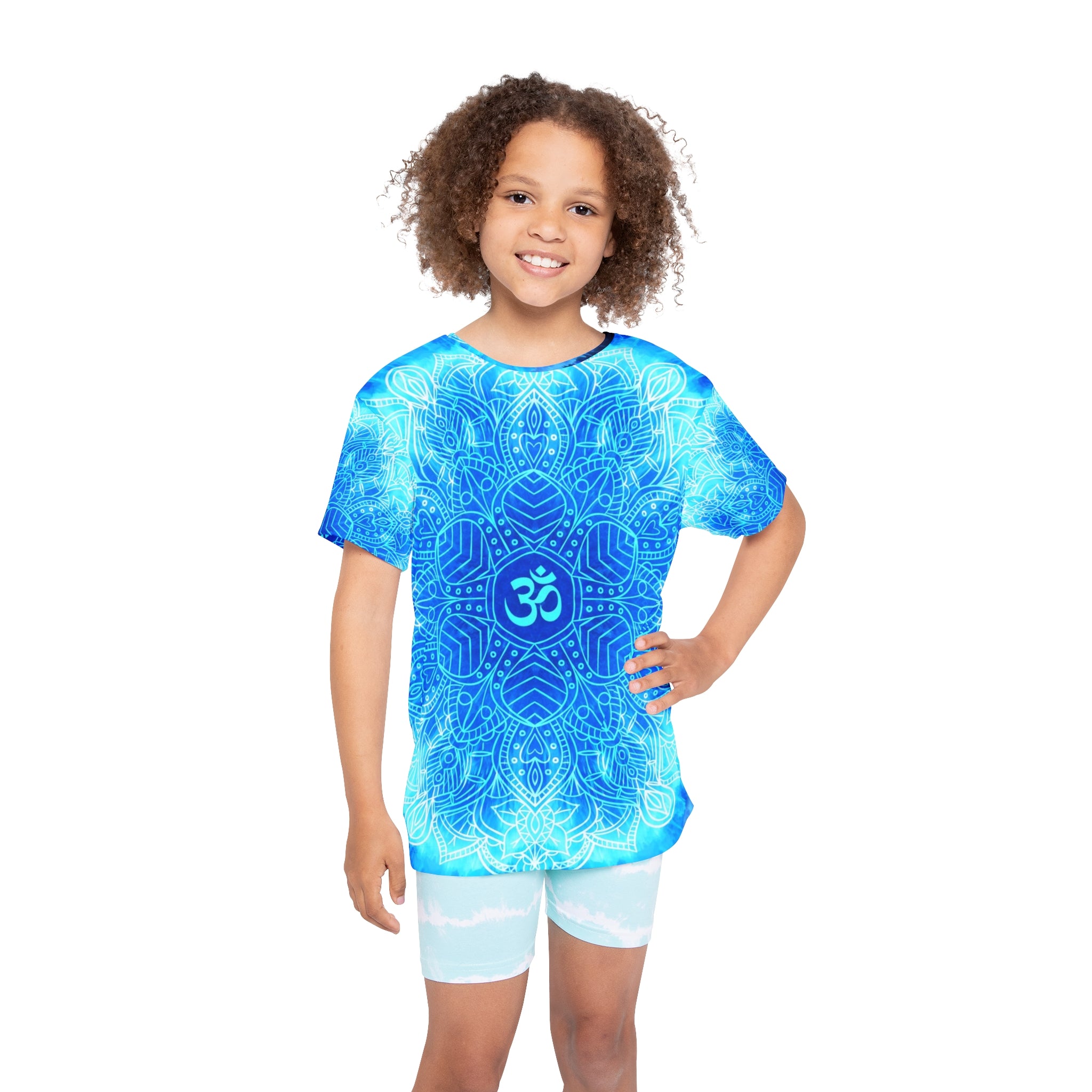 Amen Jin's Blue Fire Om Meditations Kids Sports Jersey