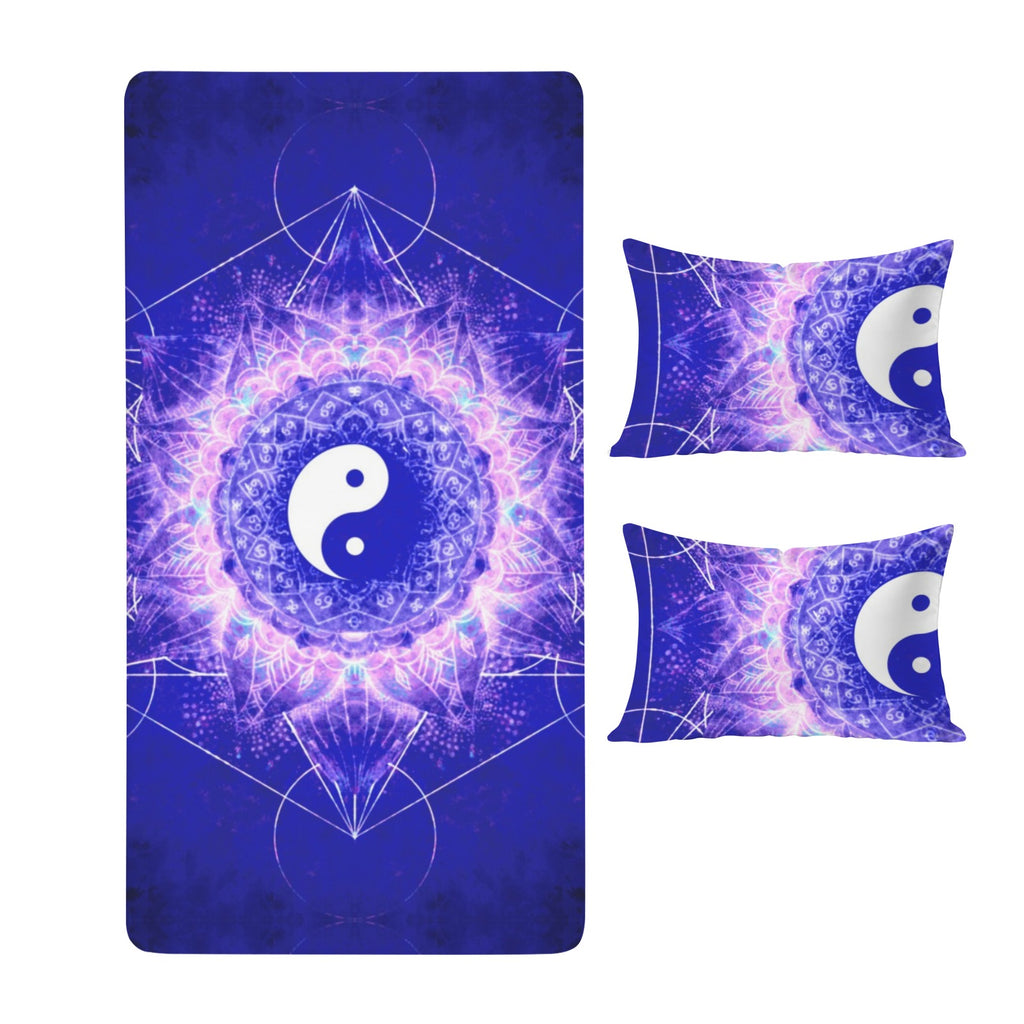 Katerina's Uncertainty in Time & Space Yin Yang Meditations Twin Bedding Set (Fitted Sheet + Pillowcases) | Ships from USA