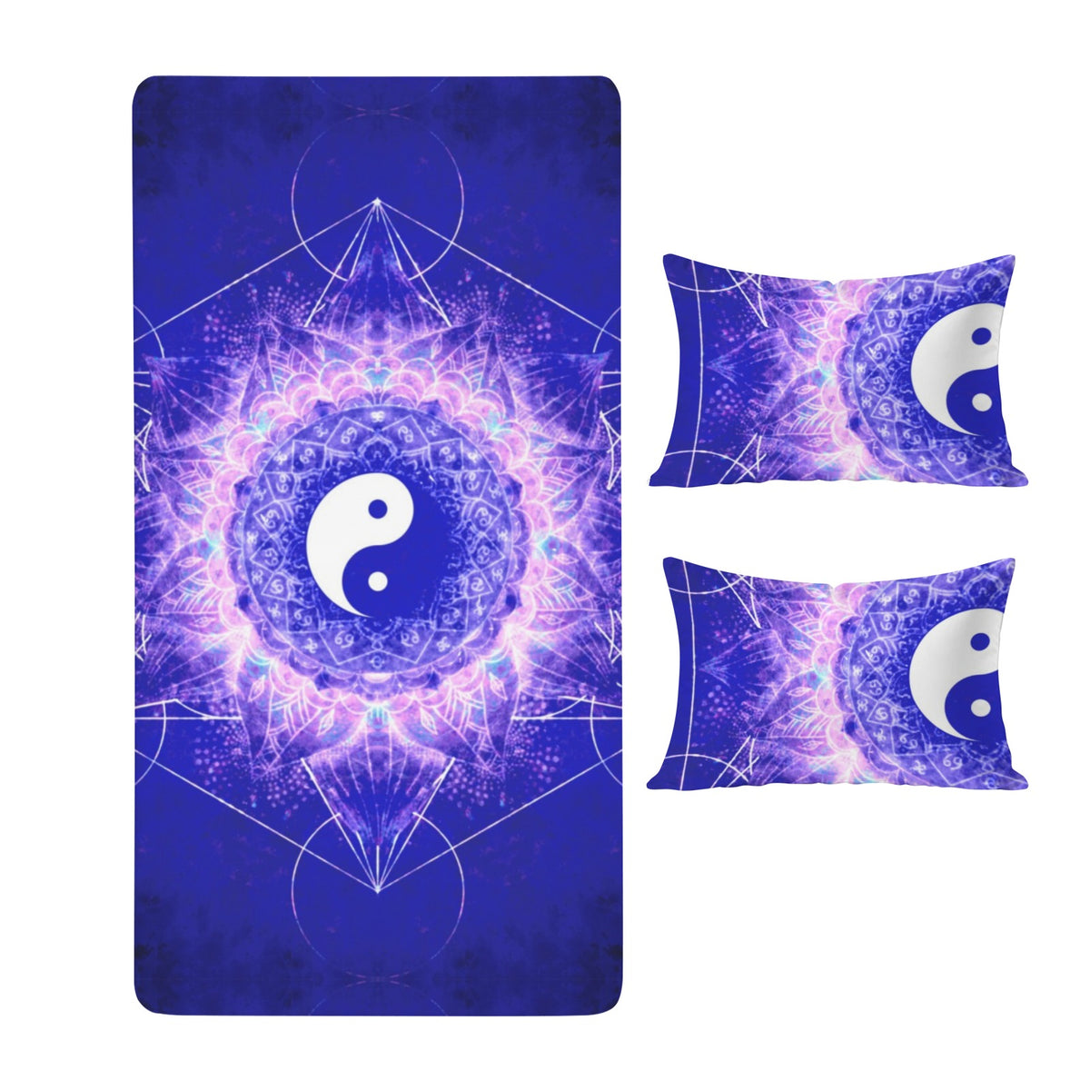 Katerina's Uncertainty in Time & Space Yin Yang Meditations Twin Bedding Set (Fitted Sheet + Pillowcases) | Ships from USA