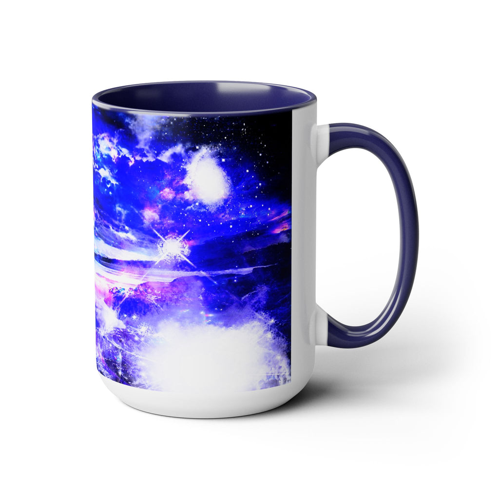 Amethyst Sapphire Dancing Sea Dreams Two-Tone Coffee Mugs, 15oz