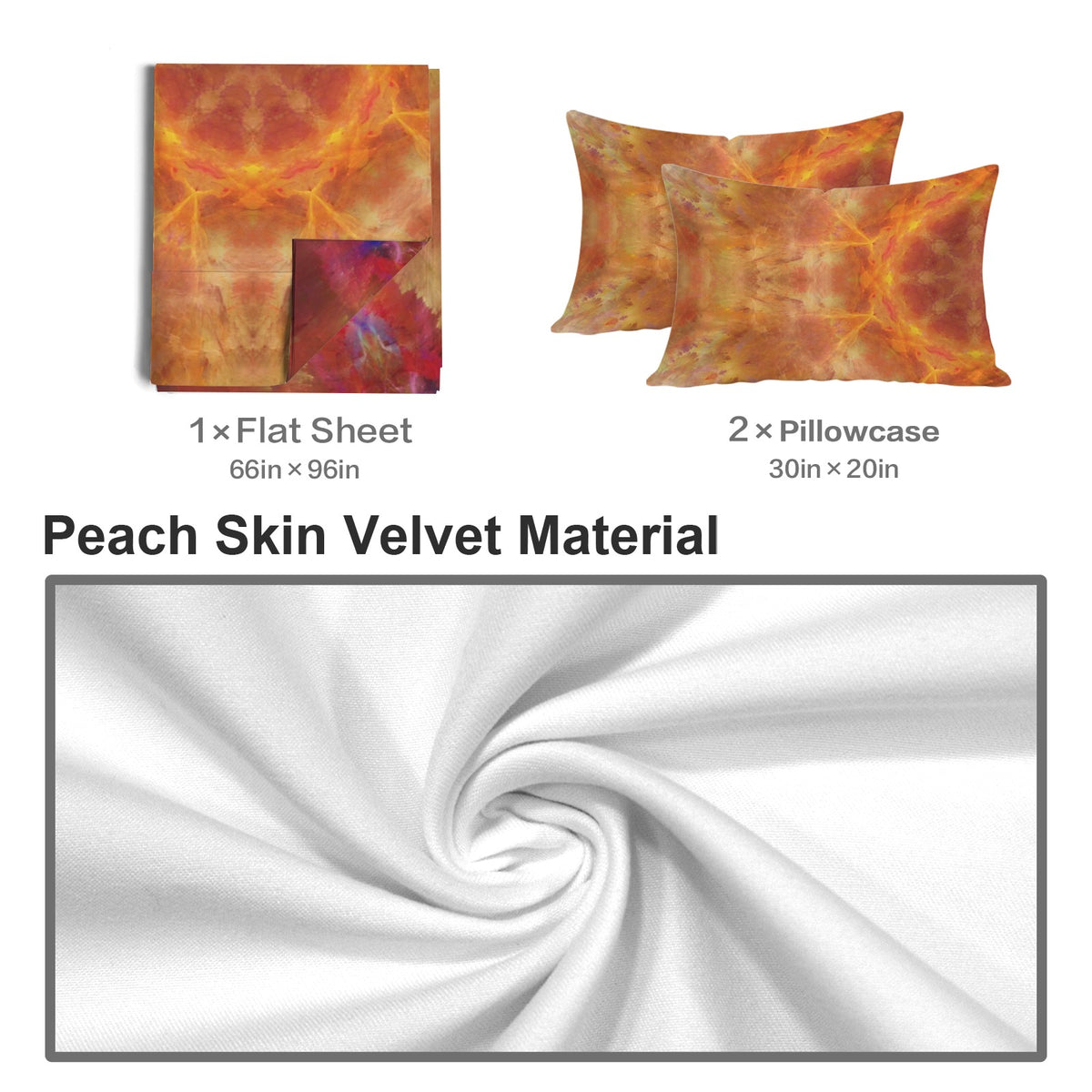 Katerina's Supernova Desires 3-Piece Bedding Set (Bed Sheet + Pillowcases)  | Ships from USA