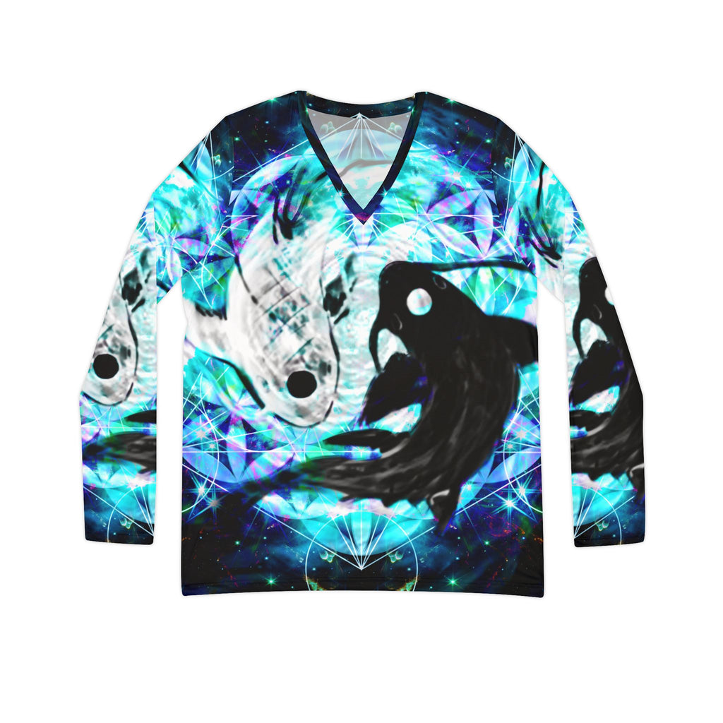 Katerina's Now & Forever Koi  Meditations Women's V-Neck Long Sleeve