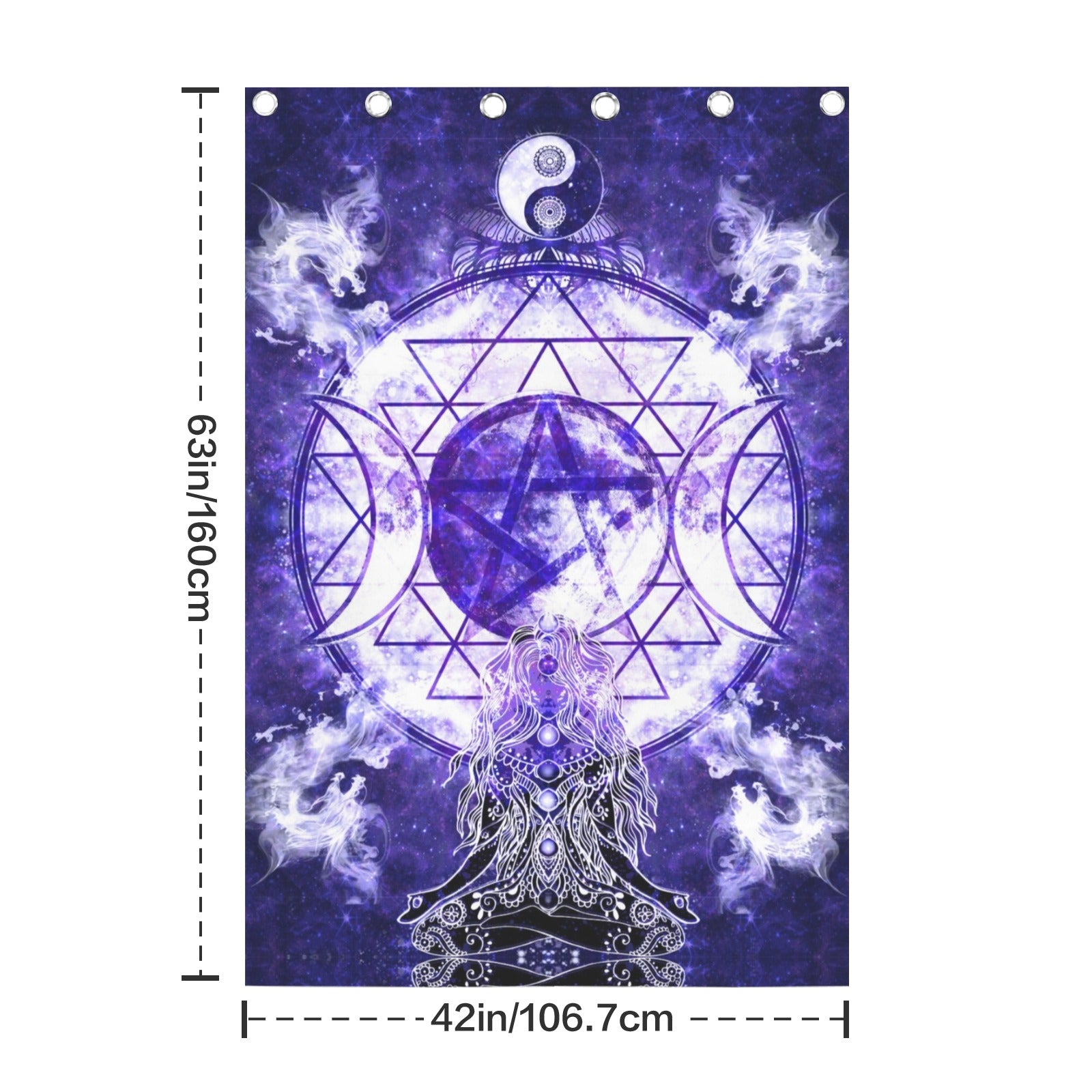 Katerina's Dragon's Eye Magickal Awakening Meditations Grommet Curtain 42" x 63" ( 1 Piece ) | Ships from USA
