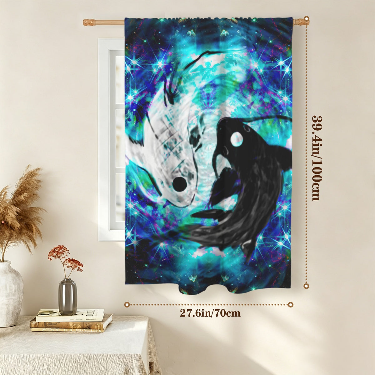 Katerina's Now & Forever Koi Desires Window Curtain 27.6" x 39.4" ( 1 Piece ) | Ships from USA